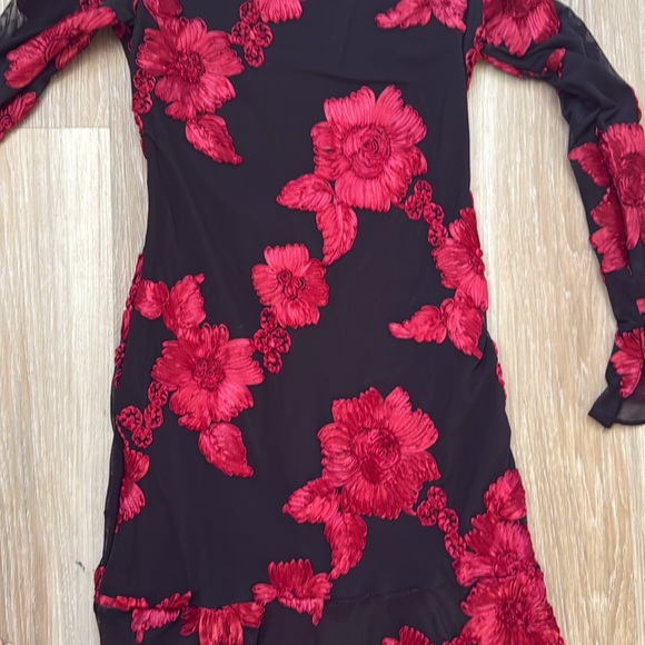 Anewsta Elegant Black and Red Floral Dress - Picture 13 of 14